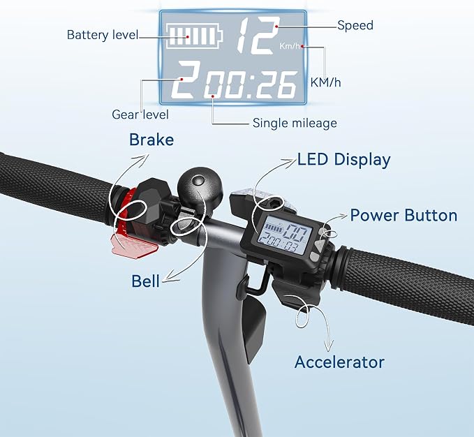 Electric Scooter for Big Kids/Teens - 250W Motor, 15.5 mph Top Speed, Rear Foot Brake, Folding E-Scooter for Riders