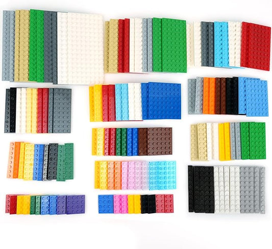 MALEKO 135 Pieces Classic Base Plates Bricks Parts, Flat Board Small Baseplates Mat Multipacks, Bulk Building Blocks