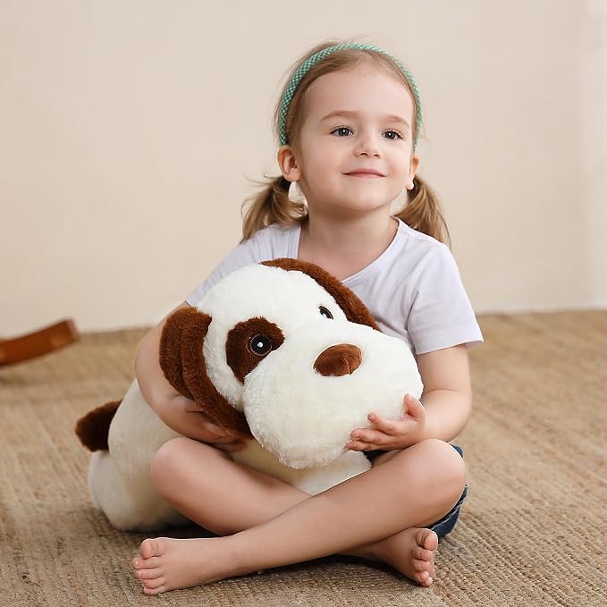 JellyMallow 5lbs 24in Dog Weighted Stuffed Animals, Large Weighted Dog Plush, Weighted Stuffed Animal Plushies Pillow Gifts for Adults and Kids, Boys, Girls