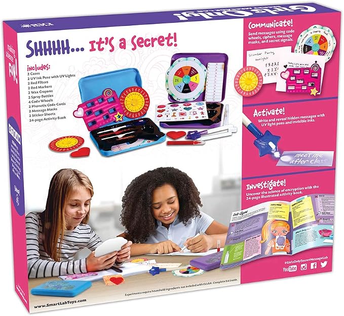 SMARTLAB Toys Girls Only! Secret Message Lab with 25 Hidden Message Science Activities