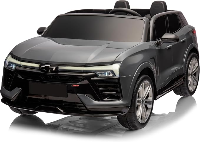 24V 2-Seater Electric Car for Big Kids, Licensed Blazer Chevrolet Ride on Car w/Parent Remote Control, Music, Headlights & Spring Suspension, Battery Powered Ride-on Toy for Kids Ages 3-8, Grey
