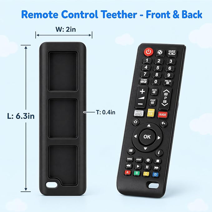 Phone Remote Teethers for Baby, Teething Toys for Baby 3 6 12 18 Months, TV Remote Control Phone Baby Teether Toys, Babies Chew Toys, Food Grade Silicone Teething Toys for Infants, BPA Free