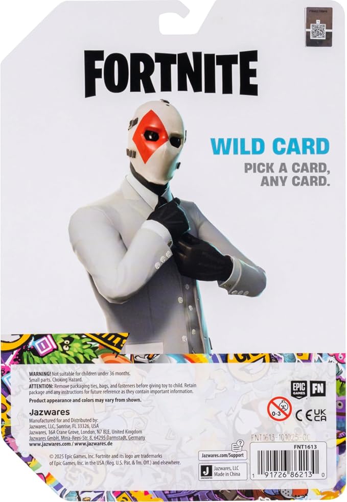Fortnite Legendary Wild Card - 6-inch Articulated Figure with Harvesting Tool, Back Bling, and Code for Bonus Virtual Item
