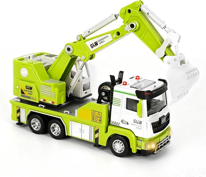 Excavator Truck Toy for Boys-1:40 Simulation Model, Educational Construction Toys with Realistic Lights & Sounds, Perfect Christmas Birthday Gifts for Kid Ages 3 4 5 6 7 8 Years Old (Excavator Truck)