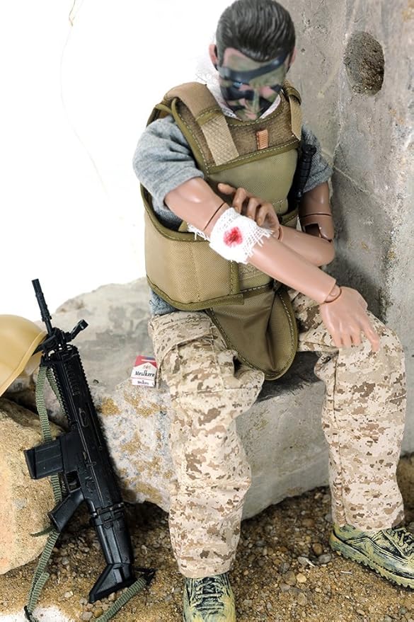 BJPEY 12" Wounded Soldier Action Figures Soldiers Toys 1:6 Scale (Wounded Soldier)
