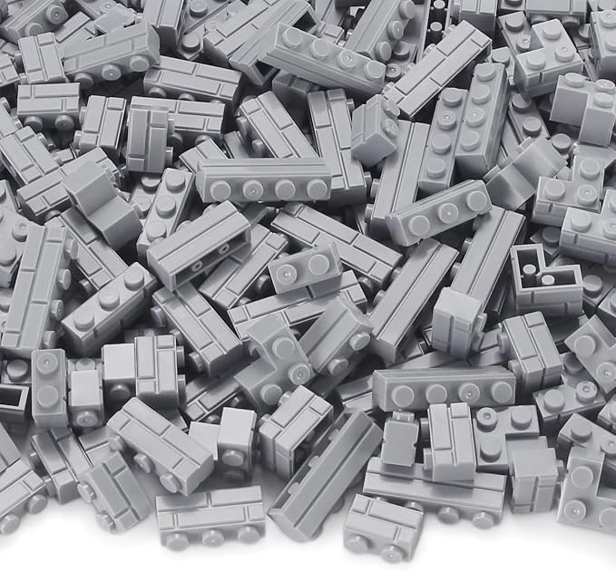 260 Pieces Masonry Profile Bricks Set Building Blocks for Wall Parts and Pieces Diverse Bulk Toy Kit Compatible with Major Brands (Gray)