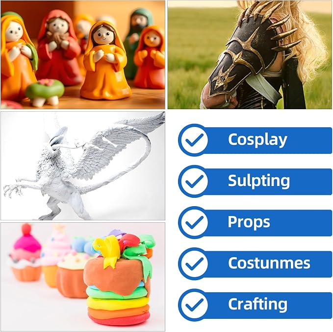 Moldable Cosplay Foam Clay Brown Colors (300g) – High Density and Quality for Intricate Designs | Air Dries to Perfection for Cutting with a Knife or Rotary Tool, Sanding or Shaping