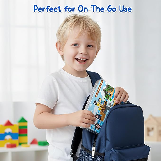 Bmag Magnetic Building Blocks for Kids,35 PCS Pirate-Themed Set, STEM Educational Magnet Toys for Kids Ages 3+, Travel Friendly Toys with Storage Box, Gifts for Boys and Girls