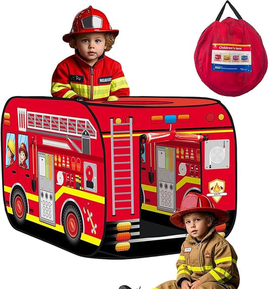 Pop Up Tent Kids: Fire Truck Tent, Pop - Up Playhouse Toy Suitable, Playhouse Toy Play Tents for Kids Aged 3+ Years Old Boys and Girls(Fire Truck)