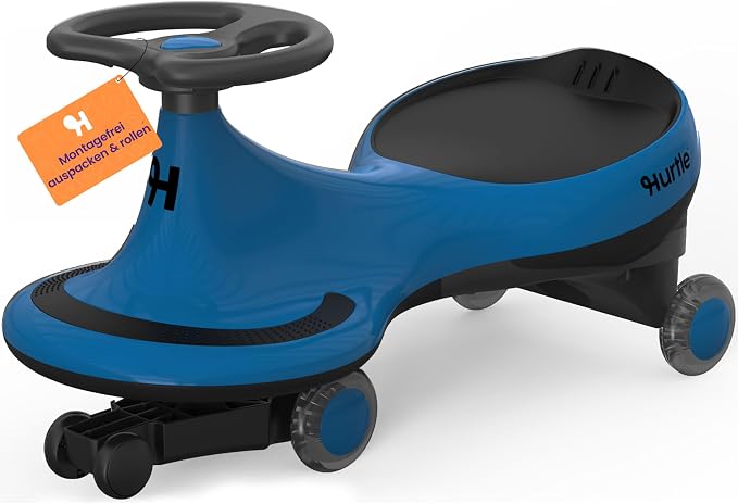 Hurtle Swing Ride On Car, Wiggle Car Toy for Kids, No Pedals, Batteries or Gears, Safe Toddler Ride On Toy with Twist & Go Motion, for Indoor & Outdoor Use, Suitable for Kids Above 2 Years, Blue