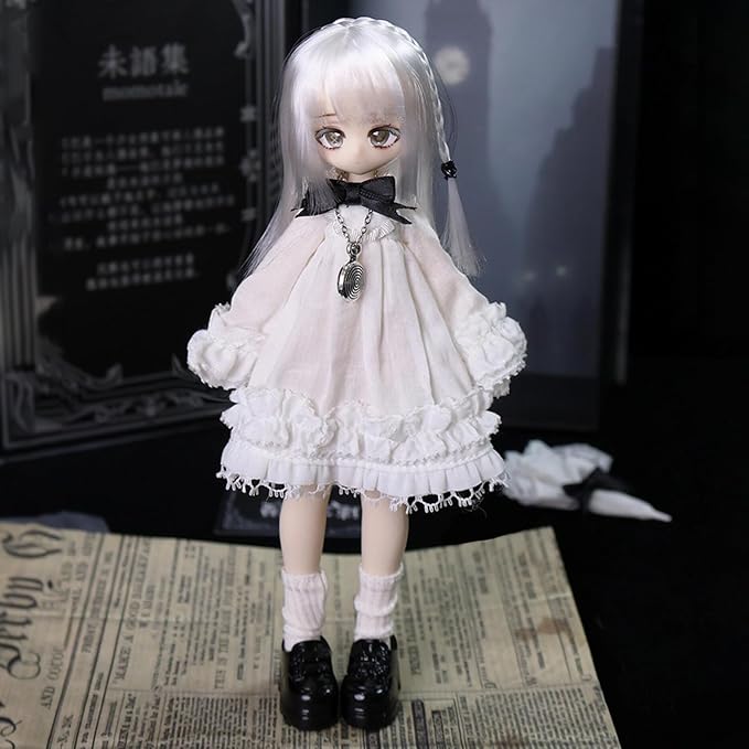 BJD Dolls 9" BJD Doll 1/8 Ball Jointed Doll Dress Up Dolls Collectible Figures Collection Gift Toys for Party Birthday Ages 15 and Up PVC & ABS Costume Included, Lit Mists Fill the Air