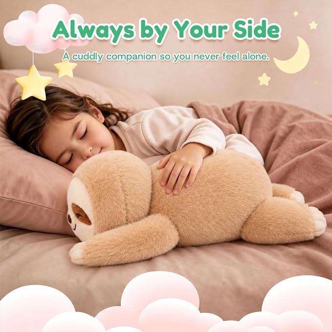 Sloth Weighted Stuffed Animal, Soft Plush Toy Gift (10.6 Inch, 0.7 Lbs)