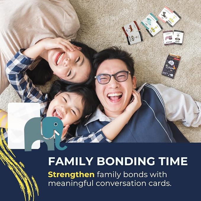 Totem Family Conversation Cards - Non-Competitive Family Bonding & Self-Esteem Card Game - Compliment & Question Cards for Kids, Teens, Adults - Team Building Games for Work & Icebreaker for Coworkers