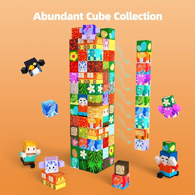 GobiDex Magnetic Building Blocks Dinosaur Theme Kid Toys for 3+ Years Old Boys Girls, STEM Building Gifts for Kids, Magnets Sensory Game for Toddler
