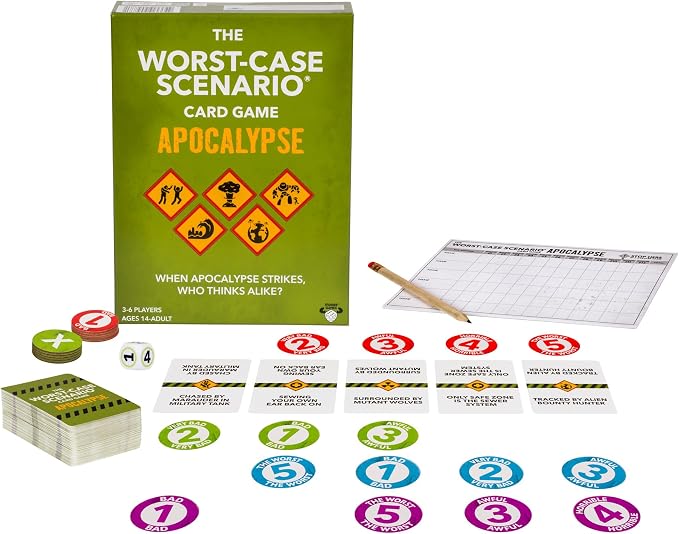 Moose Games The Worst-Case Scenario Card Game Apocalypse | Match How Players Rank Five Apocalyptic Scenarios from Bad to Worst | Score Points and Win! for Ages 14 to Adult for 3 to 6 Players