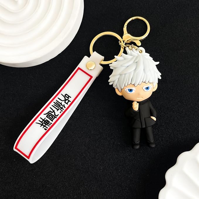 JJK Novelty Keychain, Collectable Anime Mini Figure, Fun Keyring Jewelry Gift for Men and Women