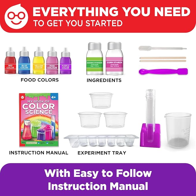 Doctor Jupiter Color Science Kit for Girls Ages 4-5-6-7-8 | Birthday Gift Ideas for 4+ Year Olds | Toy Stem Kit with 10 Experiments | Preschool Learning & Educational Projects