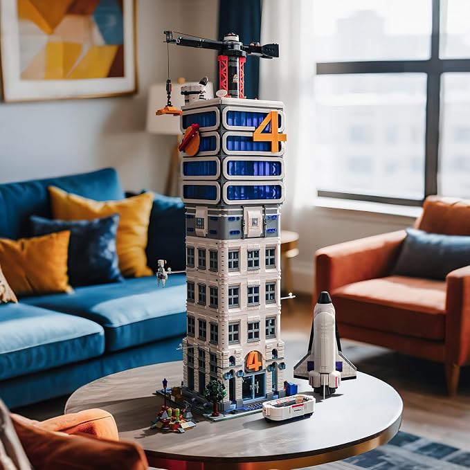 Skyscrapers Modular Building Blocks,71cm Tall Four Heroes Tower Building Architecture Set -Space Academy Collectible Display Toy with Adults, Sci-Fi MOC Construction Gift(6135pcs)