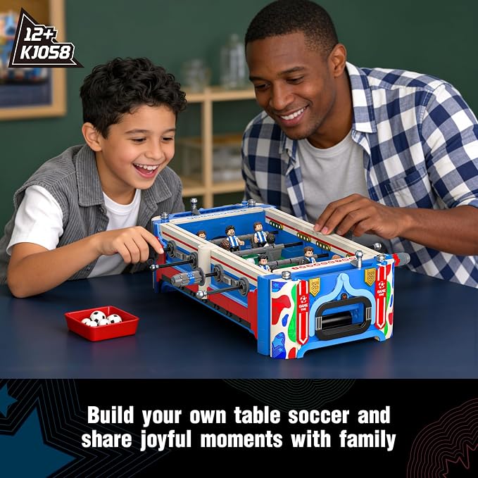 Soccer Match Trophy Football Table Building Set, World Cup Theme Construction Toy, Collectible Display for Kids Ages 8+