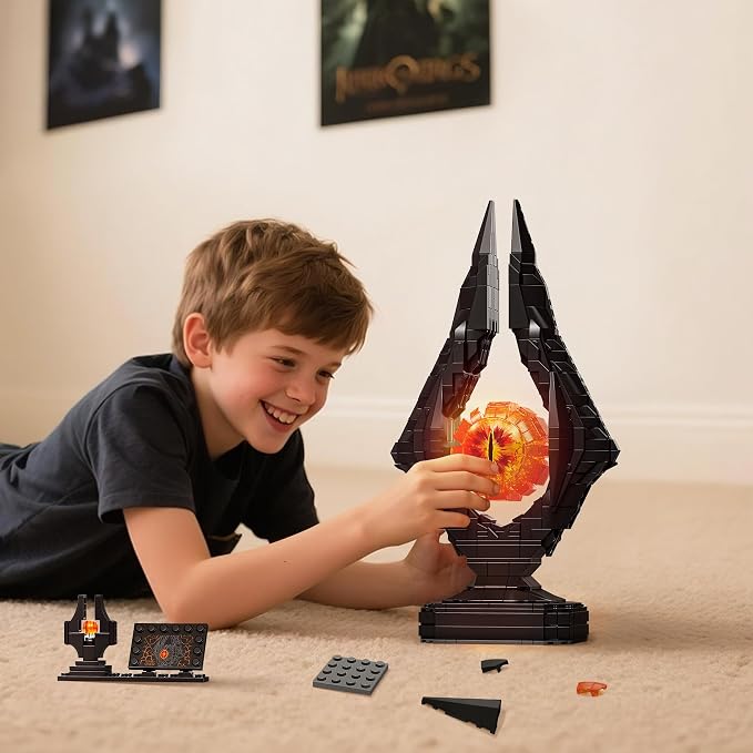 Movie-Inspired Building Toys Set, Fantasy Eye Tower Building Set, 925 Pieces Dark Collectible Building Kit for Adults & Teens, Unique Birthday Gift for Men, Home Office Desk Decor