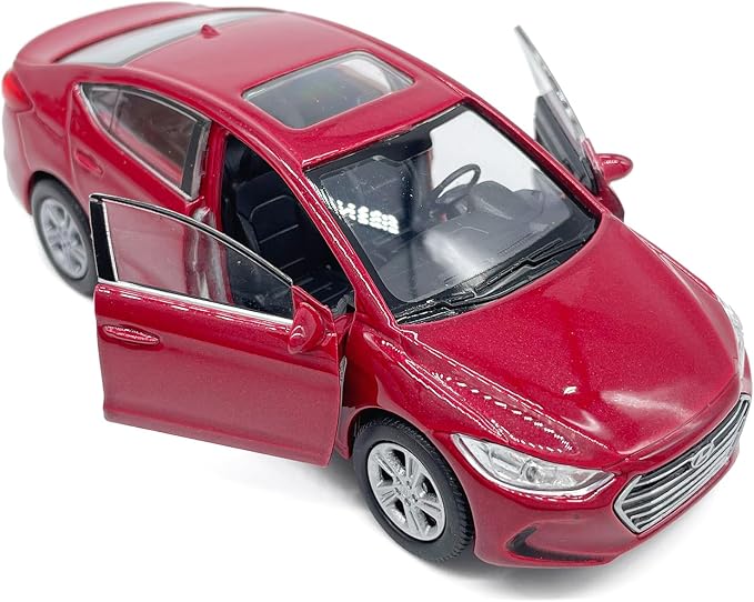 1:36 Scale Elantra Toy Car Model Metal Diecast Toy Vehicle, Doors Open Pull Back, Toys for Boys 3 4 5 6 7 Year Old Toddler Kids Gifts, Men Collection, Home Office Décor Cake Topper, Red