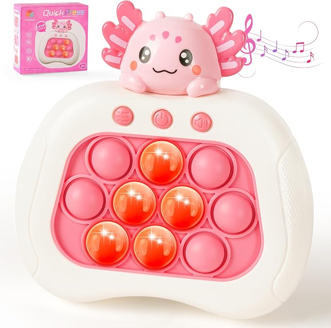 Axolotl Pop Game Fidget Toy,Easter Basket Stuffers,Quick Push Game Pop Bubble Up Toys,Easter Egg fillers Axolotl Gifts Teen Girl Trendy