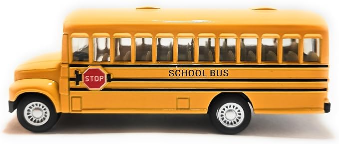 KiNSMART KiNSFUN Yellow School Bus 5" Die Cast Metal Model Toy Car