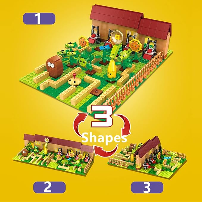 JHESAO Plants and Zombies PVZ Toys Assembly Action Figures PVZ Assemblable Toys Set 1 2 Series Great Gifts for Kids and Fans,Birthday and Christmas Party New