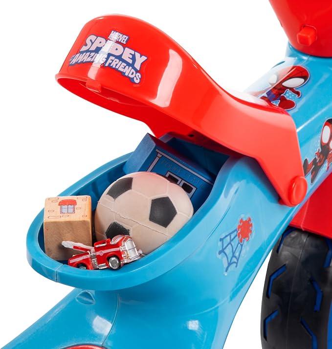 Huffy Marvel Spidey and His Amazing Friends Light Up Kids' Trike, Ideal for Ages 3+ Years Old, LED Light Feature, Under Seat Storage, Fun and Playful Design, Spider-Man