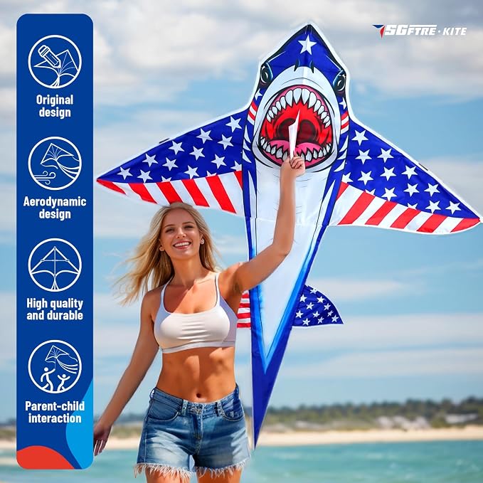 SGftre Complete Kite with Handle, Line & Accessories,Easy to Fly for Kids & Adults, Perfect for Beach, Park, Family Outdoor Activities