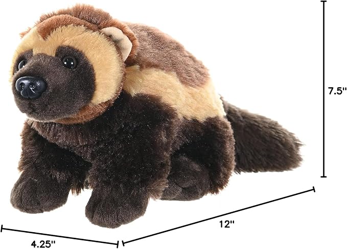 Wild Republic Wolverine Plush, Stuffed Animal, Plush Toy, Gifts for Kids, Cuddlekins 12 Inches, Multicolor