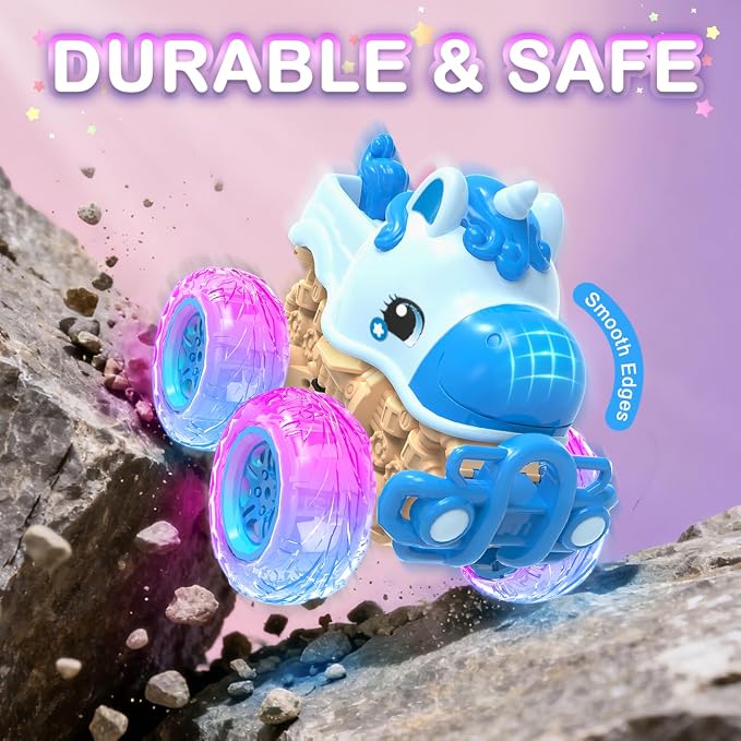 Girl Monster Truck for Toddlers 2-4: Princess Car, Girl Cars, Pink Monster Trucks for 1 Year Girls,Pull Back Cars for Toddlers 1-3,Unicorn Christmas Birthday Best Gift,Light Up for Kids