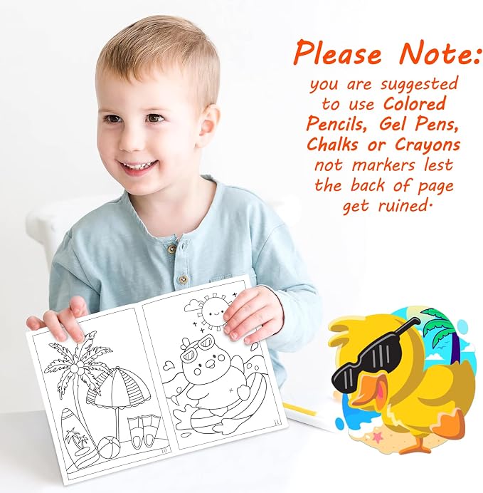 90shine 72PCS Summer Coloring Books for Kids in Bulk Ages 4-8, End of The Year Gifts from Teacher for Students Beach Pool Birthday Party Favors