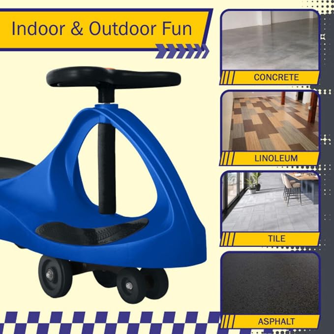 Wiggle Car - Ride on Toy for Ages 3 and Up - Toddler Ride on Toys with no Batteries, Gears, or Pedals Just Twist, Wiggle, and Go by Lil’ Rider (Blue and Black)