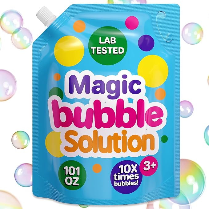 101 oz Iridescent Bubble Solution Refill | Non-Toxic Quick & Easy Just Add Water to Make 101 oz Bubble Refill Solution | Bubbles for Kids | Bubbles Bulk | Bubble Machine Solution | Giant Bubbles