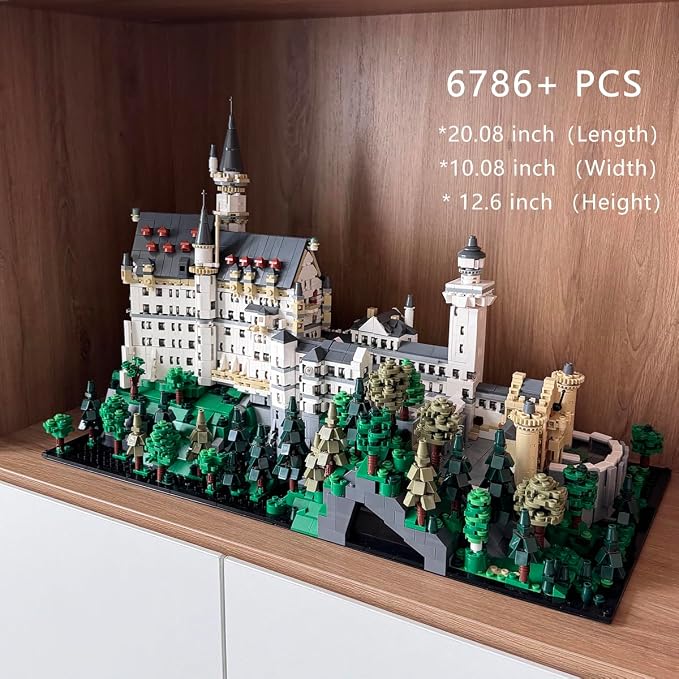 Castle Building Sets for Adults, 6786 Pcs Giant Neuschwanstein Castle Architecture Modular Buildings, Ideals Celebration Day for History Enthusiasts