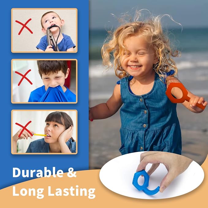 Sensory Chew Toys(Keys Shape) - 4Packs Chewy Tubes for Kids Sensory Needs, Teething Sticks Toys for Autism, ADHD, SPD, Silicone Made Multicolor Chewlery Tubes for Kids