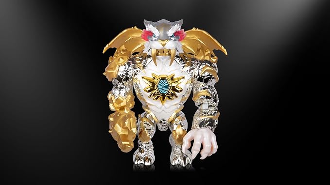 MrBeast Lab Apex Beast Tiger Collector Figure, 6.25" Tall, with Extreme Detailing, Premium Packaging, 13 Points of Articulation & Chomp Jaw - Styles May Vary