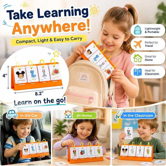 Alened Sentence Building Flash Cards for Kids Ages 5-8, Learn to Read Phonics Toy, Word Games, Speech Therapy Materials, Education Kindergarten Classroom Must Haves for 1st 2nd Grade
