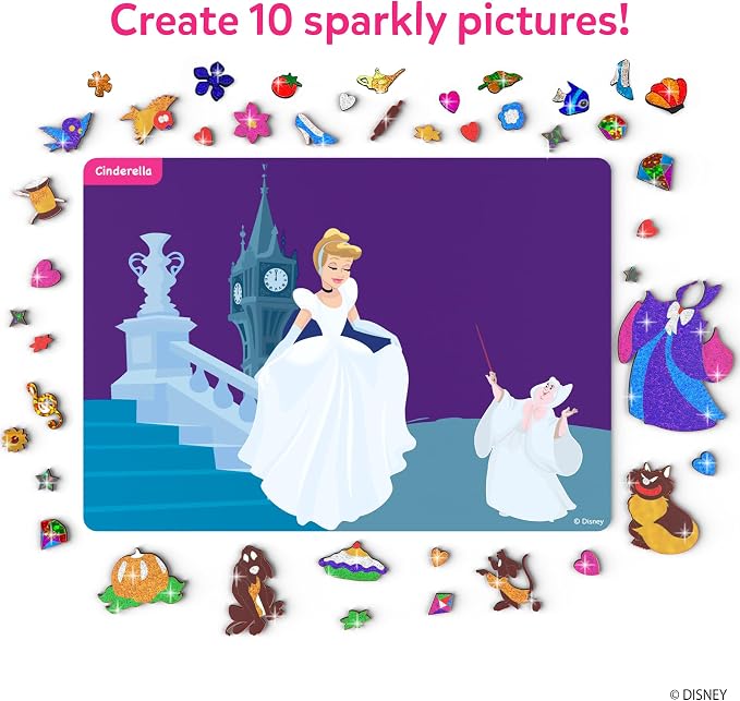 Skillmatics Foil Fun - Disney Princess, Mess-Free Art & Craft Kits for Kids, DIY Creative Activity, Travel Toys, Perfect Gifts for Fans of Moana, Cinderella, Ariel, Jasmine, Ages 4, 5, 6, 7, 8, 9