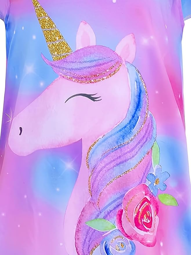 Bow Dream Toddler Girls Cartoon Dress and Matching American Girl Doll Clothes for Girls Long Sleeve
