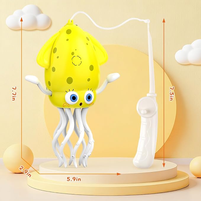 Electric Dancing Octopus Baby Toy with LED Light and Music, Dancing Squid Kids Toys Boys Girls Age 3-5 4-5, Automatic Obstacle Avoidance Birthday for Boys Girls