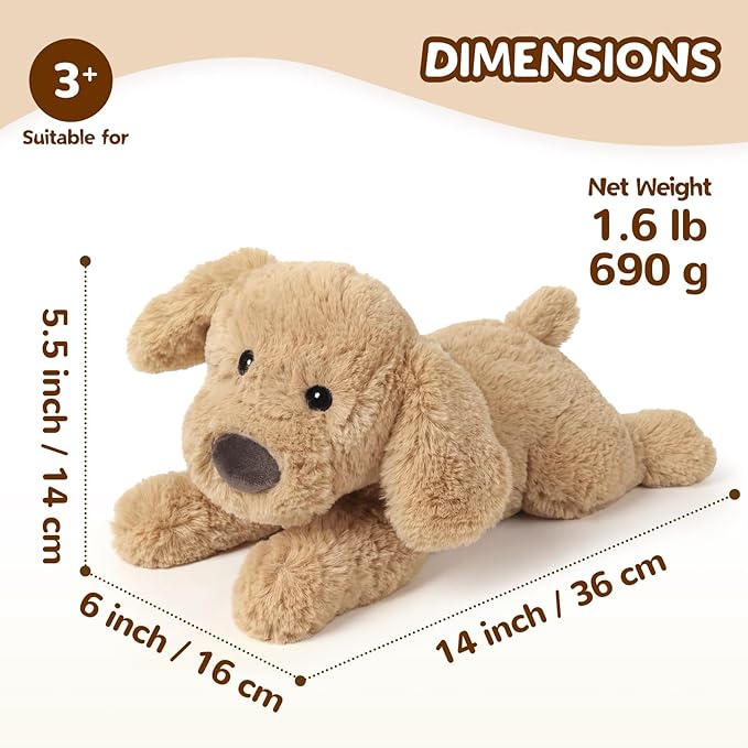 Dog Stuffed Animals, Microwavable Stuffed Animal Adorable Fluffy Puppy Plush for Warmth, Heatable Coolable Lavender Scent Puppy Plush Toy, Cute Soft Dog Plushies for Kids Adults Gift, Golden Retriever
