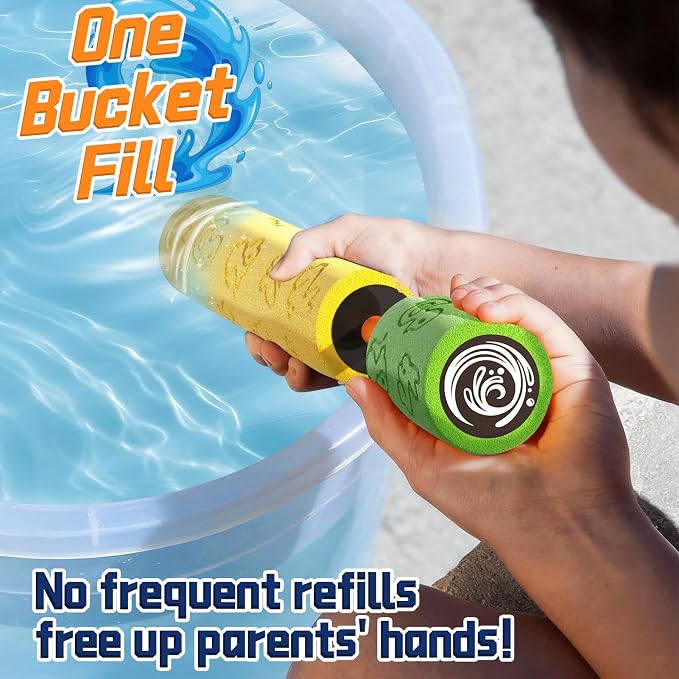 Water Guns for Kids Adults Toddler, High-Capacity Foam Squirt Gun Toy, Summer Fun Water Toys for Pool Outdoor Beach Games, Water Blaster for Ages 4-8 8-12 Boys Backyard Party Play (11.8" 6PCS)