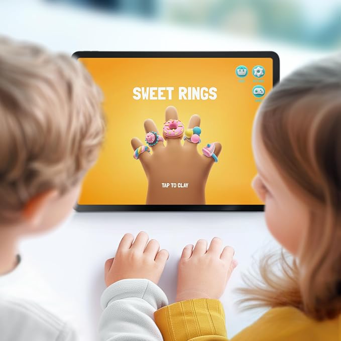 HEY CLAY Bijou - Clay Kit for Accessories Creation - Air Dry Clay with Tools and Fun Interactive App for Kids 3+ (Sweet Rings)