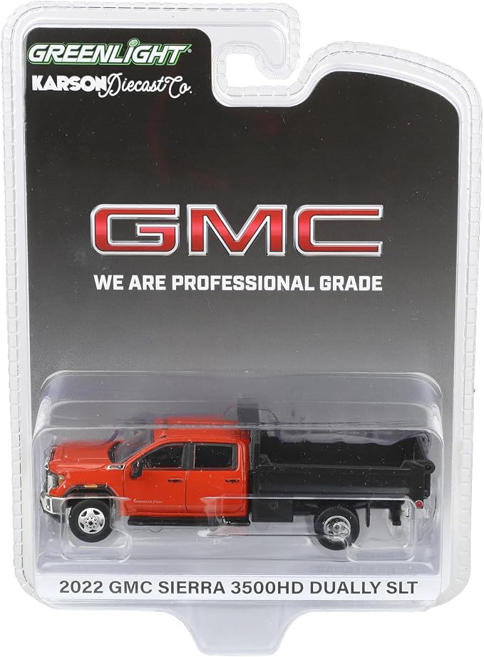 1/64 2022 GMC Sierra 3500HD with Dump Bed Cardinal Red Diecast Exclusive 51563-B