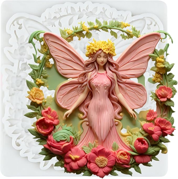 Flower Fairy Polymer Clay Molds Butterfly Fairy Flower Garland Silicone Mold for DIY Crafts Epoxy Resin Casting Polymer Clay Tools Craft Air Dry Jewelry Making