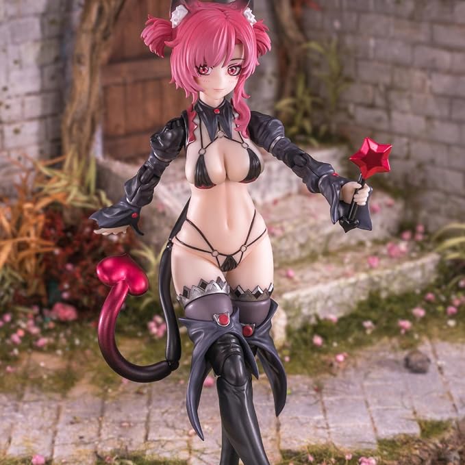 Pipigirl 1/12 Scale Anime Style Action Figures Kits, Red Hair Apprentice Witch, 6.5 in Collectible Action Figures, No Assembly Required