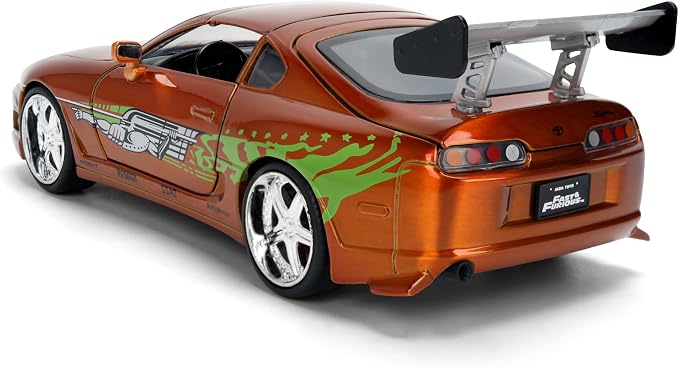 Diecast Model Car Compatible for Fast & Furious 25th Anniversary Edition 1:24 Brian's Toyota Supra in Brush Finish Color by Jada