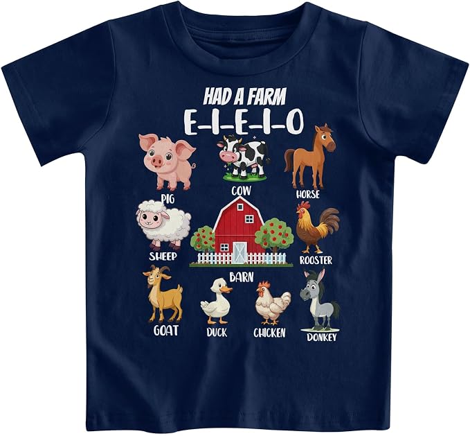 Funnycokid Toddler Boys Shirts Graphic T-Shirt Kids Short Sleeve Tees 2-7 Years